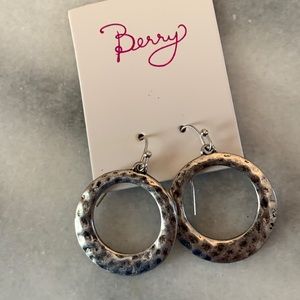 Silver dangle hoop earrings